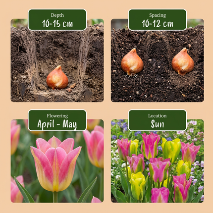 24x Tulipa Strawberry Lemonade - Strawberry Lemonade tulip - Miscellaneous - Spring bloomer - Bulb size 11/12