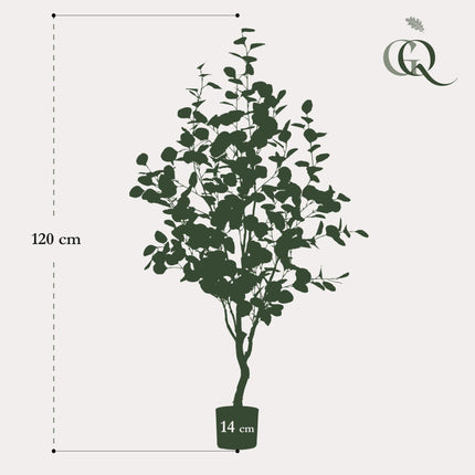 Kunstplant - Eucalyptus - Blauwe Gomboom  - ↕ 120 cm