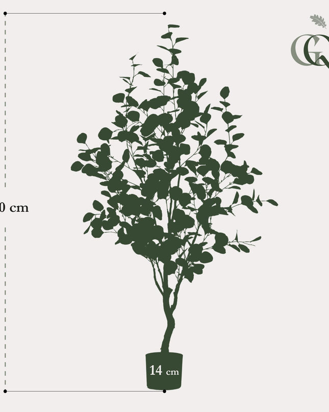 Kunstplant - Eucalyptus - Blauwe Gomboom  - ↕ 120 cm