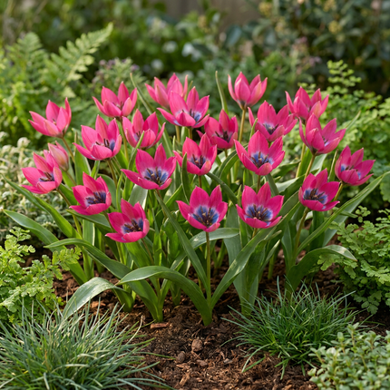 200x Tulipa Klein Schoon - Tulipe Little Beauty - Rose - Floraison printanière - Calibre du bulbe 6/+