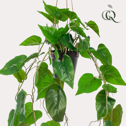 Kunstplant - Philodendron scandens - Klimmende Boomliefhebber - ↕ 80 cm